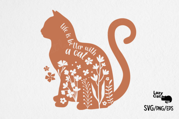 Cat Flower Quote SVG Design: A Thoughtful Embroidery File for Real Projects